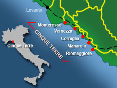 cinque terre italie carte